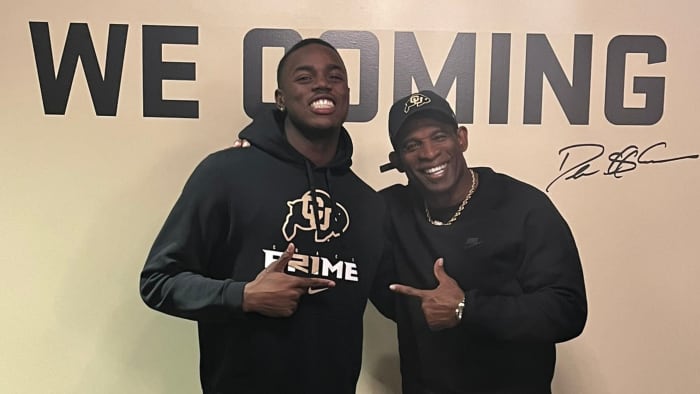 Cordale Russell with Deion Sanders at CU